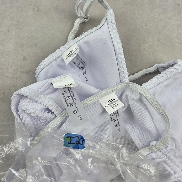 NWOT Girls Textured White Bikini With Sheer Coverup Skirt Size 11 Years - Picture 4 of 4